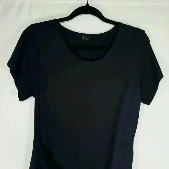 Theory Revolve 100% Pima Cotton Sunly Faux Wrap Mini Dress Minimalist Classic M - Picture 5 of 16